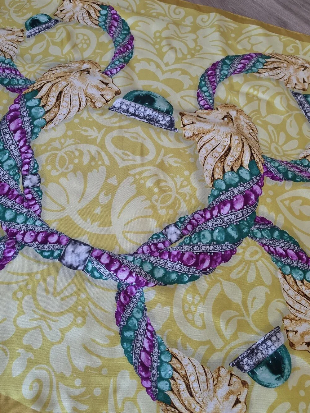 Authentuc Bvlgari Yellow Silk Scarf